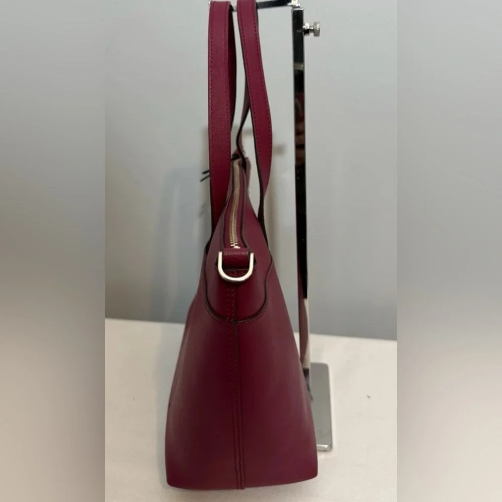 Kate Spade Patrice Satchel Crossbody Bag Deep Red Cranberry Leather - Picture 4 of 16